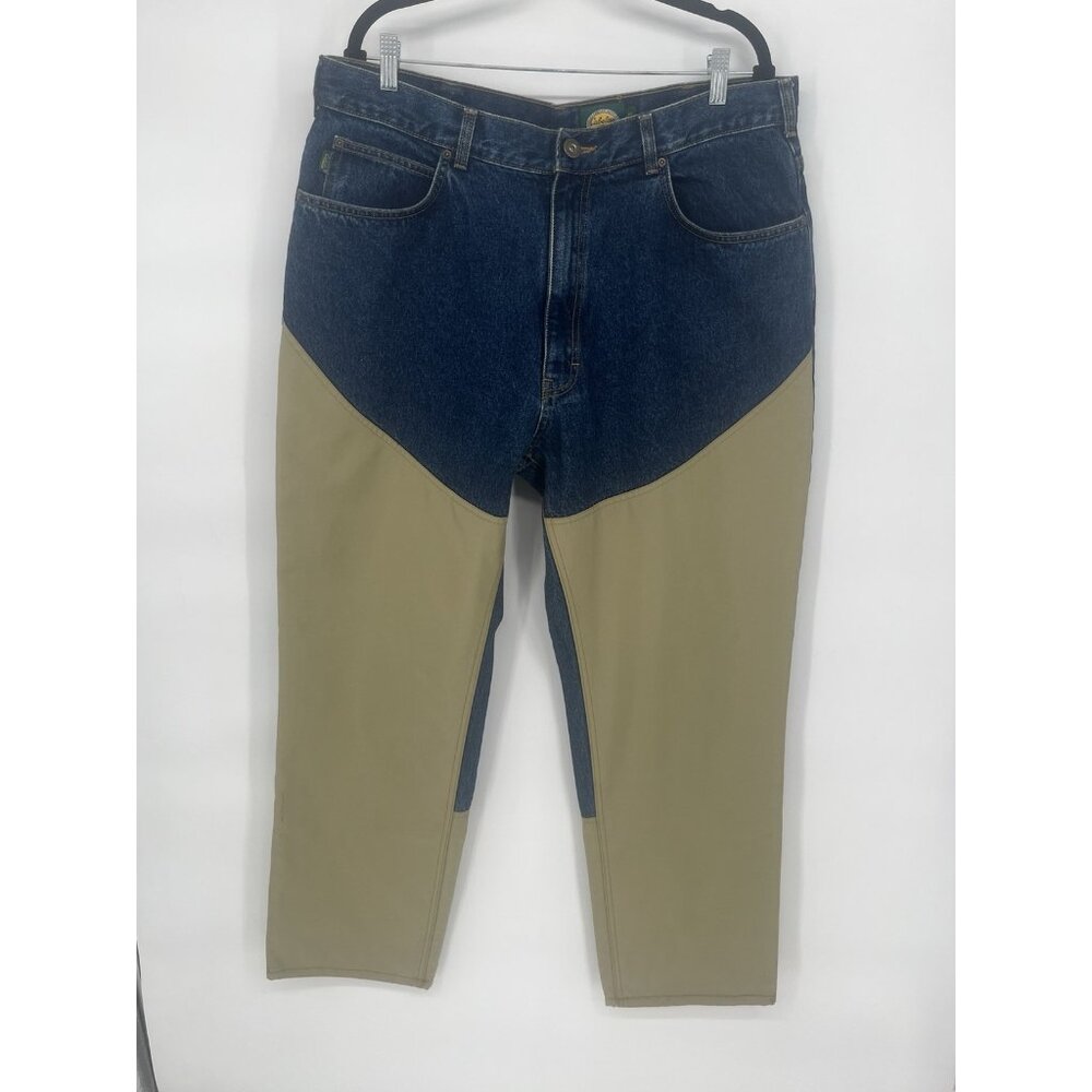 Cabelas Brush Jeans Pants 40x30 Blue Denim Double Front Bird Hunting Workwear